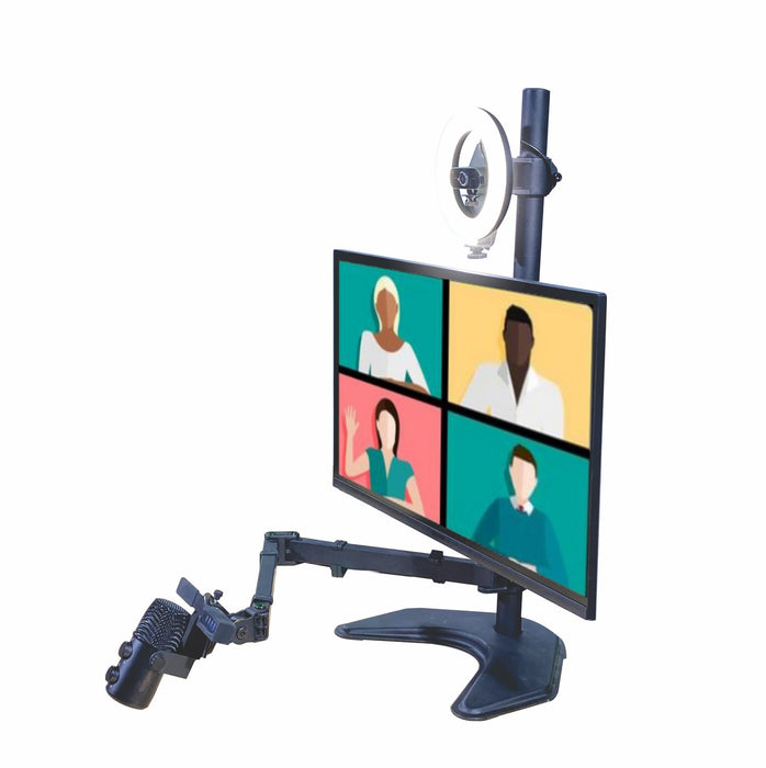 ALLCAST All-in-One Streaming System with Microphone, Camera, Light and Stand. Perfect for Video Conference, Webinar and Podcast - AMERICAN RECORDER TECHNOLOGIES, INC.