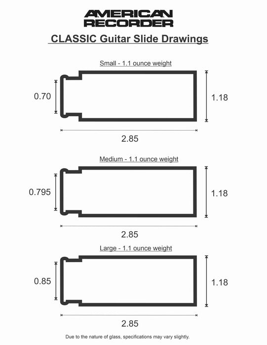 Classic Guitar Slide in Yellow - AMERICAN RECORDER TECHNOLOGIES, INC.