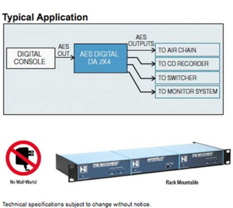 Henry Engineering AES DIGITAL DA 2X4™ ZERO-DELAY AES DISTRIBUTION SYSTEM - AMERICAN RECORDER TECHNOLOGIES, INC.