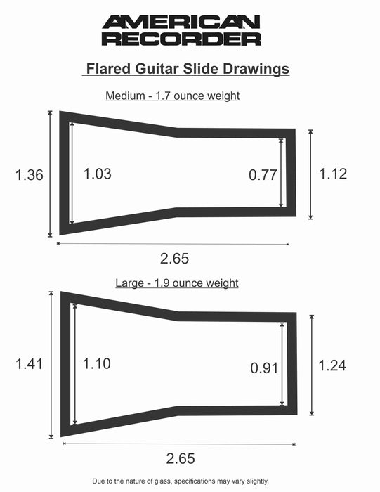 Flared Guitar Slide - Yellow - AMERICAN RECORDER TECHNOLOGIES, INC.