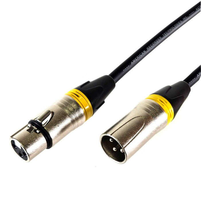 AMERICAN RECORDER XLR to XLR Balanced Microphone Cable - Yellow - AMERICAN RECORDER TECHNOLOGIES, INC.