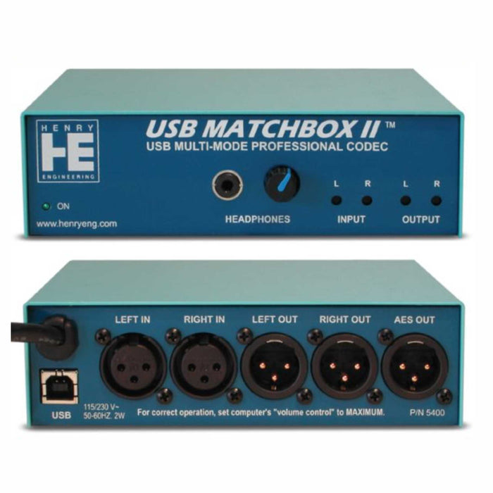 Henry Engineering USB MATCHBOX II™ USBXLR MULTI-MODE STEREO CODEC