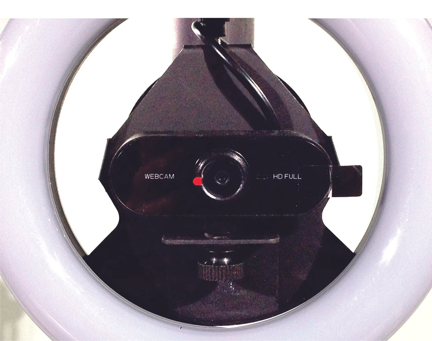 ALLCAST 6" Ring Light and HD Webcam with Adjustable Arm Pole Clamp - AMERICAN RECORDER TECHNOLOGIES, INC.