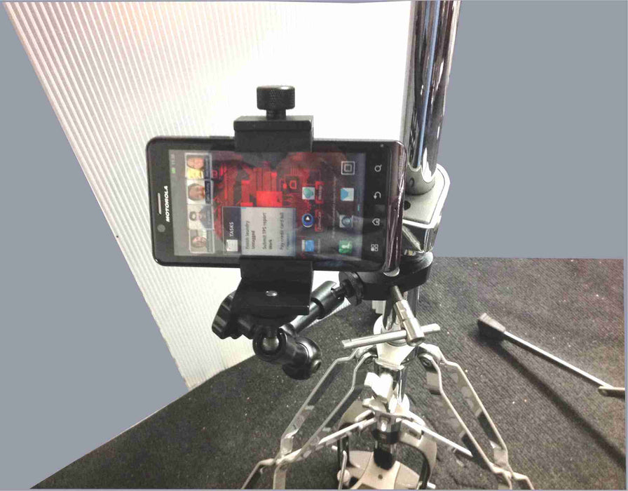 SMART BRACKET Pole Mount Clamp with 7" One-Knob Adjustable Arm + Phone Mount - AMERICAN RECORDER TECHNOLOGIES, INC.