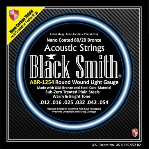 BLACKSMITH Acoustic 6 String Set, Nano-Carbon Coated 80/20 Bronze - Light 12-54 - AMERICAN RECORDER TECHNOLOGIES, INC.