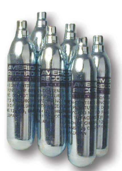 12 gram Carbon Dioxide Gas Cartridge -  6 pack - AMERICAN RECORDER TECHNOLOGIES, INC.