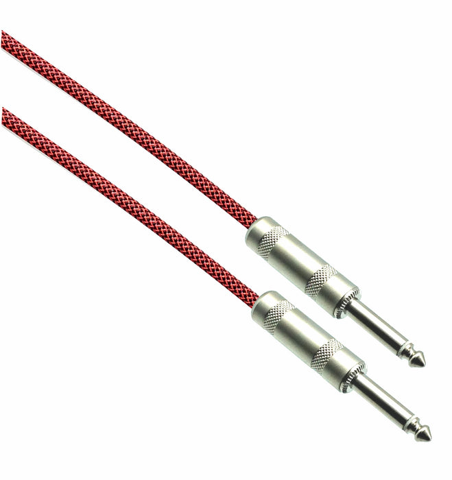 BLACK/NEON RED Designer Series Guitar Cables - 1/4" Straight to Straight - AMERICAN RECORDER TECHNOLOGIES, INC.