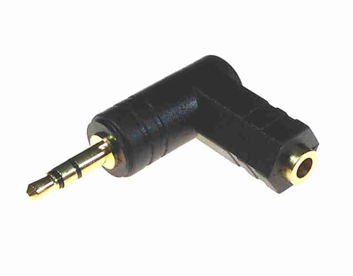 AMERICAN RECORDER 3.5mm TRS (male) to 3.5mm TRS (female) Right Angle Audio Adapter - AMERICAN RECORDER TECHNOLOGIES, INC.