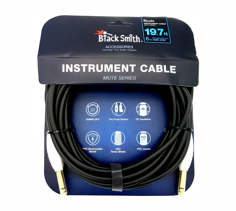 BLACKSMITH - Guitar Cable with Mute Button, straight to straight - AMERICAN RECORDER TECHNOLOGIES, INC.