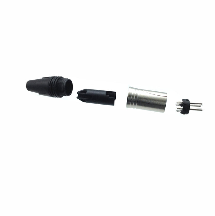 AMERICAN RECORDER Solder Type 3 pin Male XLR Solder Type Connector - Nickel - AMERICAN RECORDER TECHNOLOGIES, INC.
