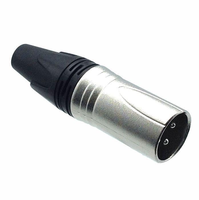 AMERICAN RECORDER 3 pin Male XLR Solder Type Connector - Nickel - AMERICAN RECORDER TECHNOLOGIES, INC.