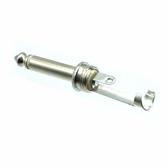 AMERICAN RECORDER Solder Type Straight 1/4" Guitar Plug with Brush Nickel Finish - AMERICAN RECORDER TECHNOLOGIES, INC.