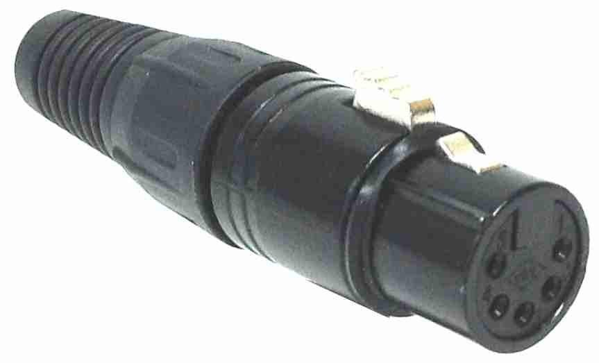 5 pin Female XLR Connector - Black - AMERICAN RECORDER TECHNOLOGIES, INC.