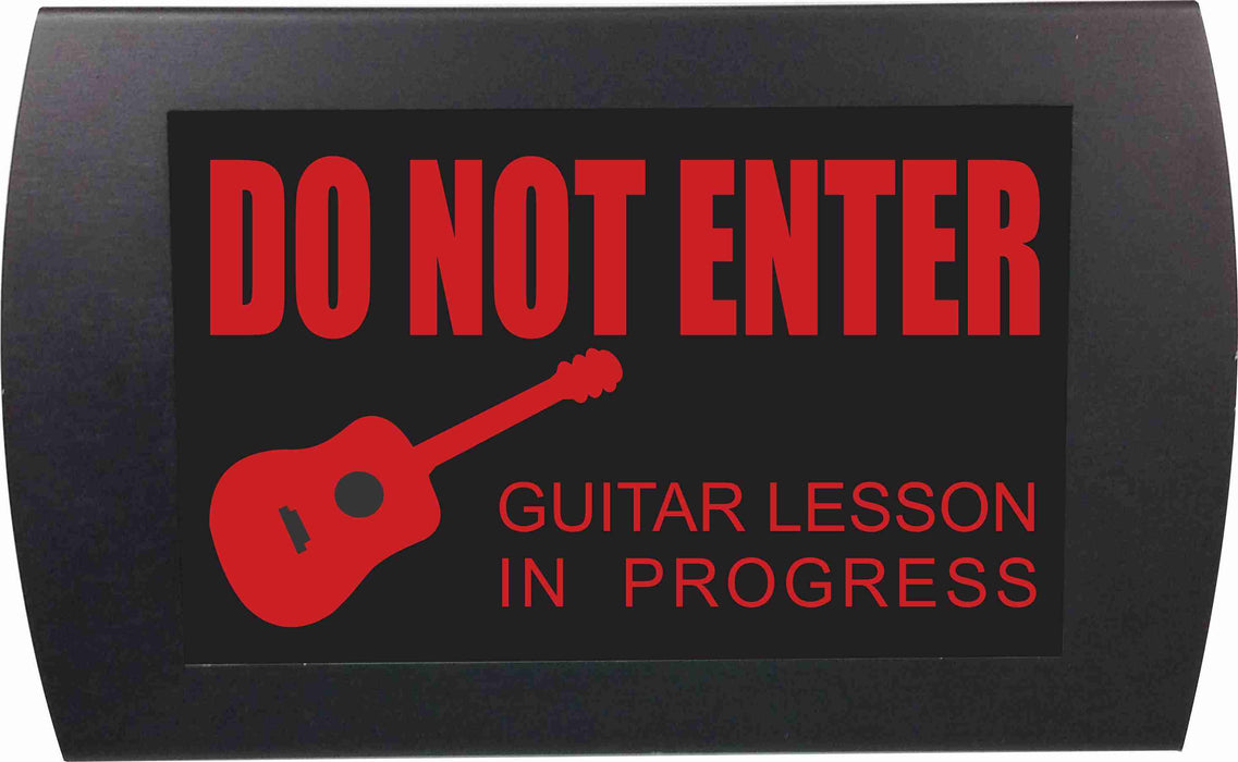 AMERICAN RECORDER - "GUITAR LESSON IN PROGRESS" LED Lighted Sign - AMERICAN RECORDER TECHNOLOGIES, INC.