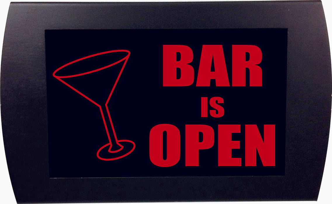 AMERICAN RECORDER - "BAR IS OPEN" (Martini Glass) - LED Lighted Sign - AMERICAN RECORDER TECHNOLOGIES, INC.
