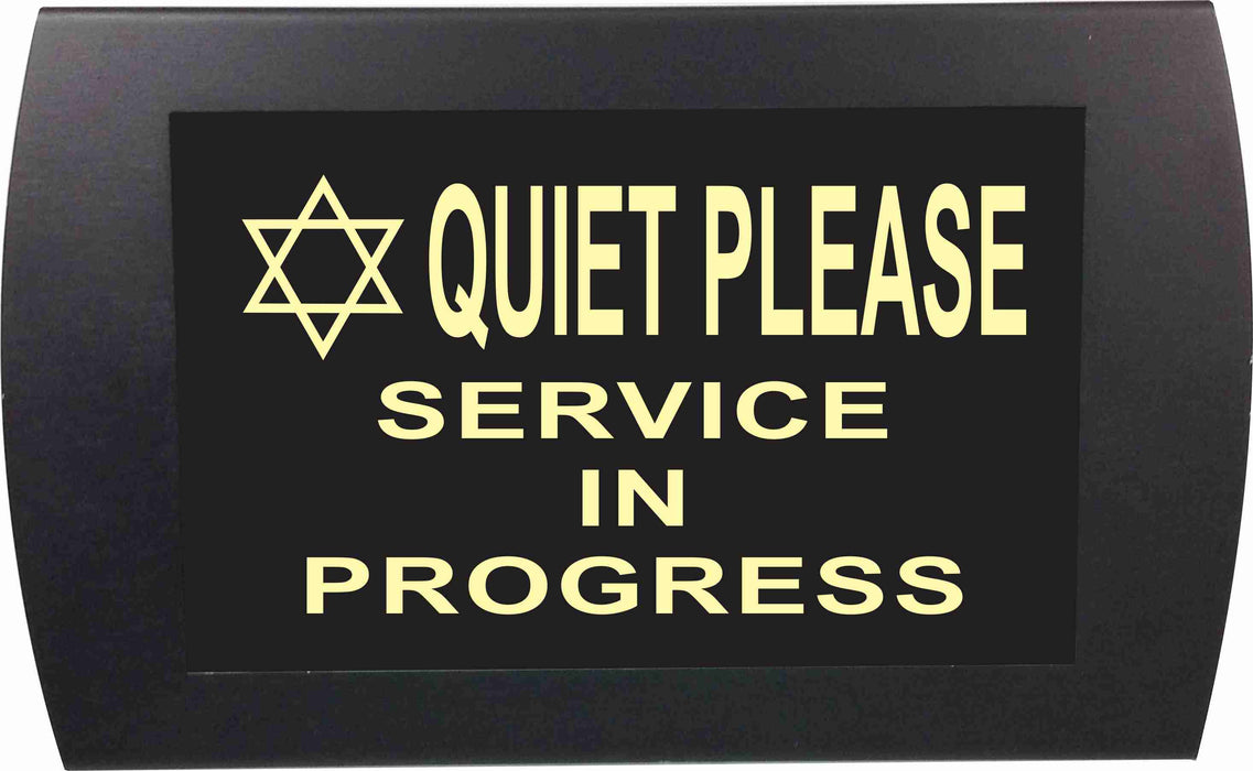 AMERICAN RECORDER - "QUIET PLEASE SERVICE IN PROGRESS" with Star of David LED Lighted Sign - AMERICAN RECORDER TECHNOLOGIES, INC.