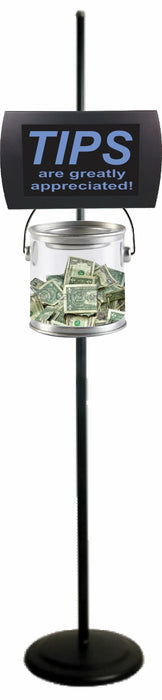 AMERICAN RECORDER - "TIPS - Are Greatly Appreciated" LED Lighted Sign with Pole Clamp Kit - AMERICAN RECORDER TECHNOLOGIES, INC.