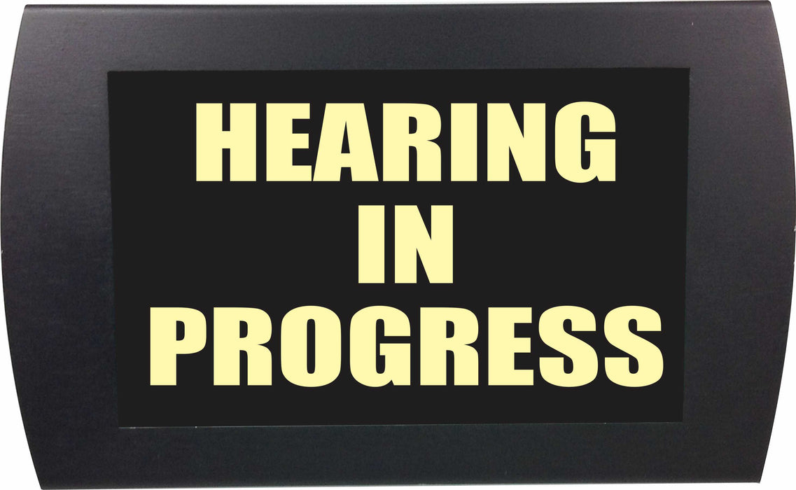 AMERICAN RECORDER -  "HEARING IN PROGRESS" LED Lighted Sign - AMERICAN RECORDER TECHNOLOGIES, INC.