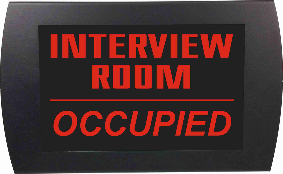 AMERICAN RECORDER "INTERVIEW ROOM OCCUPIED" - LED Lighted Sign - AMERICAN RECORDER TECHNOLOGIES, INC.