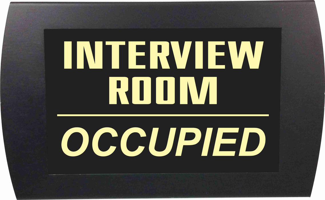 AMERICAN RECORDER "INTERVIEW ROOM OCCUPIED" - LED Lighted Sign - AMERICAN RECORDER TECHNOLOGIES, INC.