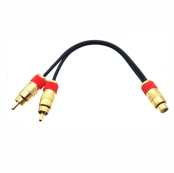 AMERICAN RECORDER RCA Female to Dual RCA Male Y Cable with Metal Ends - AMERICAN RECORDER TECHNOLOGIES, INC.