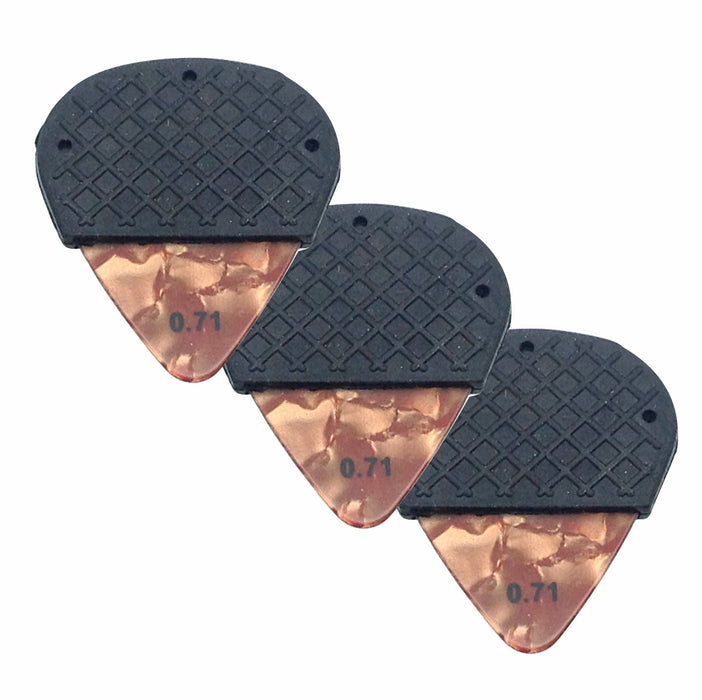 Celluloid  Guitar Pick with Removable Dynamic Knurl Rubber Grip - AMERICAN RECORDER TECHNOLOGIES, INC.