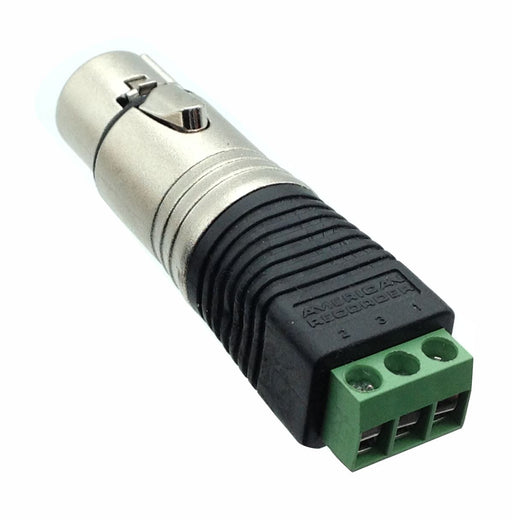 3 Pin Female XLR to Screw Terminal Adapter - AMERICAN RECORDER TECHNOLOGIES, INC.