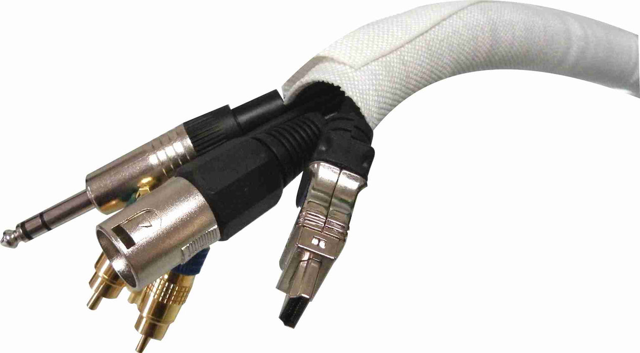 1/2 inch SNAKESKIN Wire & Cable Cover - white - 25 feet - AMERICAN RECORDER TECHNOLOGIES, INC.