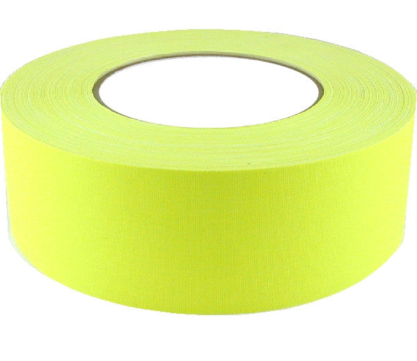 American Recorder 2" x 50 Yards Full Roll Gaffers Tape - Neon Yellow - AMERICAN RECORDER TECHNOLOGIES, INC.