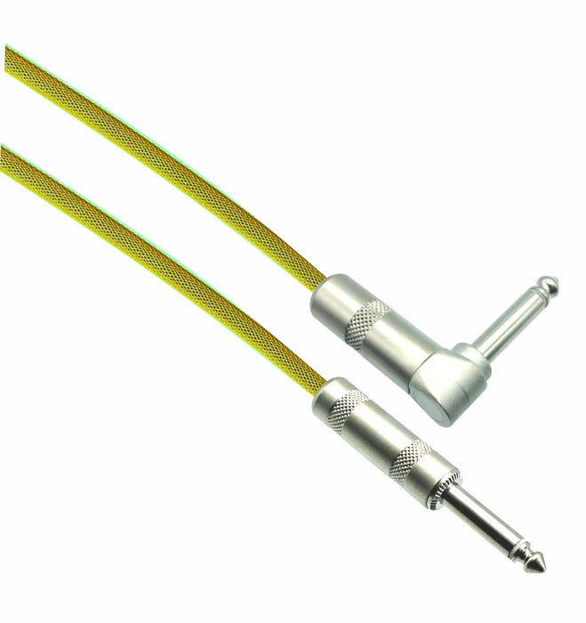 NEON YELLOW Designer Series Guitar Cables - 1/4" Straight to Right Angle (Copy) - AMERICAN RECORDER TECHNOLOGIES, INC.