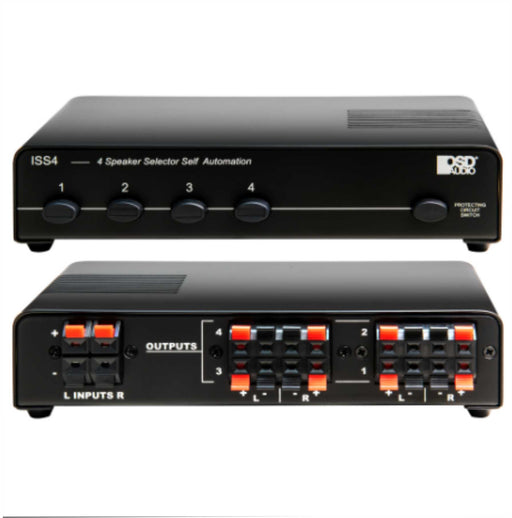 4x Pair High Power Speaker Selector with Impedance Protection and Easy Input/Output Connectors ISS4 - AMERICAN RECORDER TECHNOLOGIES, INC.