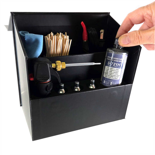 Deluxe AMERICAN RECORDER Tape Recorder Cleaning Kit with CO2 Gas Duster and Hinged Custom Storage Box - AMERICAN RECORDER TECHNOLOGIES, INC.