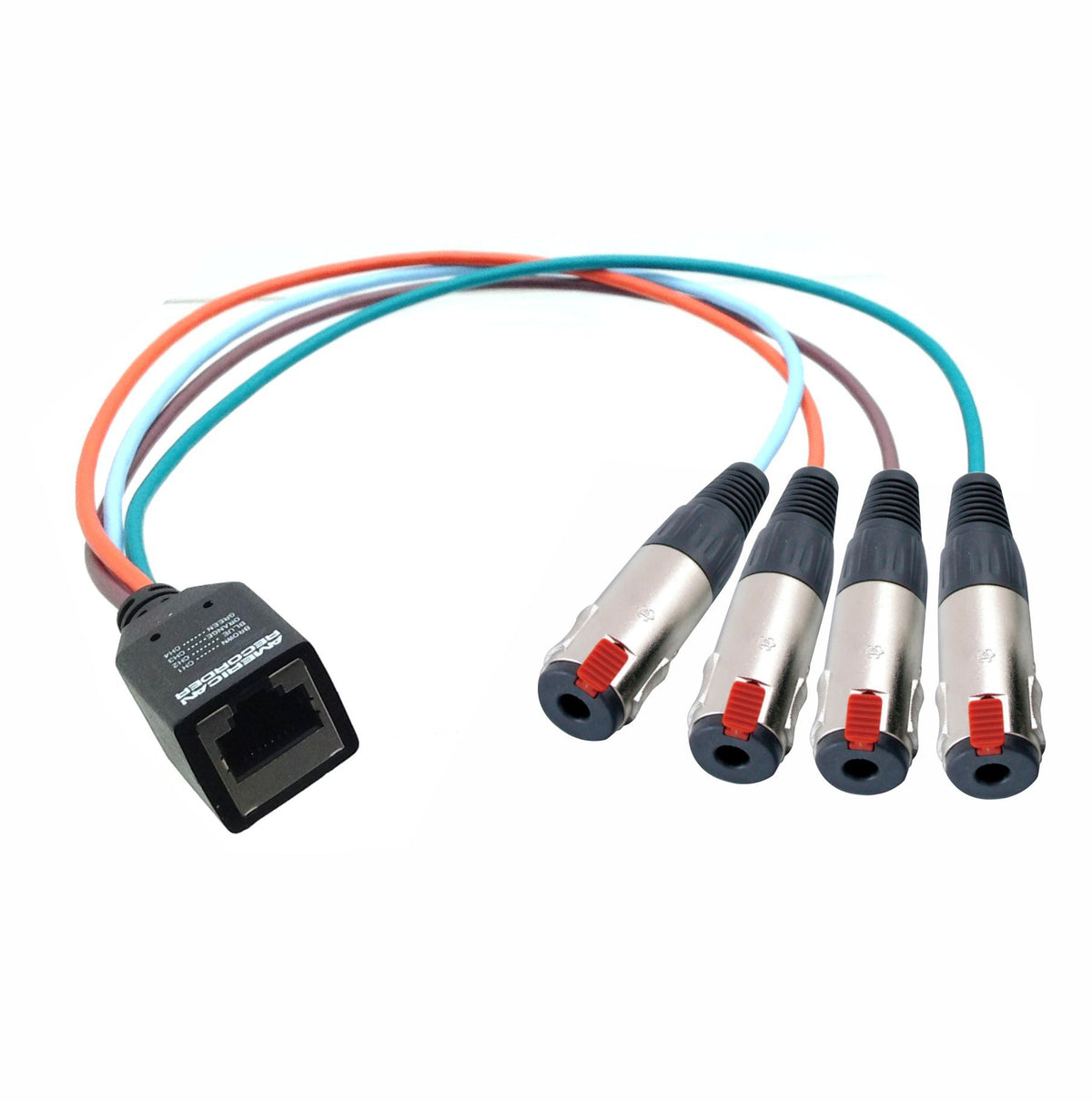 RJ45 Female to 4 each TRS Female Breakout Adapter — AMERICAN RECORDER ...