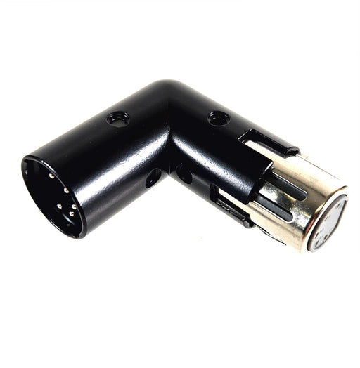 AMERICAN RECORDER 5 Pin XLR (male) to XLR (female) Balanced Right Angle Adapter - AMERICAN RECORDER TECHNOLOGIES, INC.