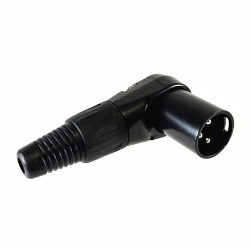 AMERICAN RECORDER Solder Type 3 pin Male XLR Right Angle Connector - Black - AMERICAN RECORDER TECHNOLOGIES, INC.