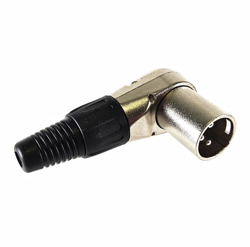 AMERICAN RECORDER 3 pin Male XLR Solder Type Right Angle Connector  - Nickel - AMERICAN RECORDER TECHNOLOGIES, INC.