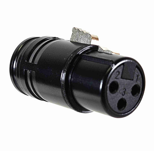 AMERICAN RECORDER Solder Type Low Profile 3 pin Female XLR Solder Type Connector - Black - AMERICAN RECORDER TECHNOLOGIES, INC.