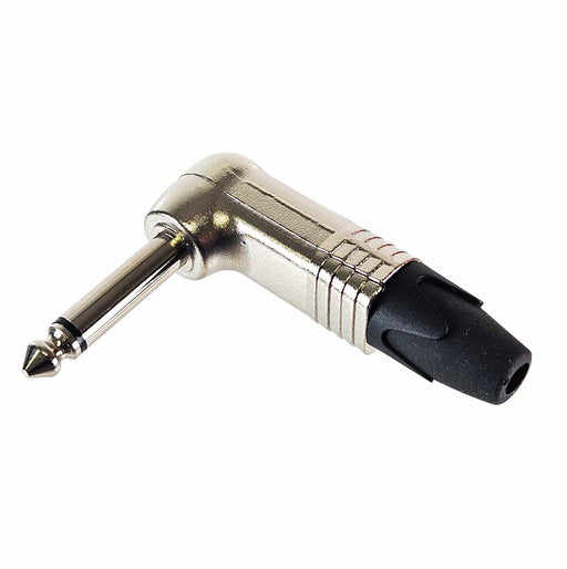 AMERICAN RECORDER Heavy Duty 1/4” TS Unbalanced Right Angle Solder Type Connector - Nickel Plated - AMERICAN RECORDER TECHNOLOGIES, INC.