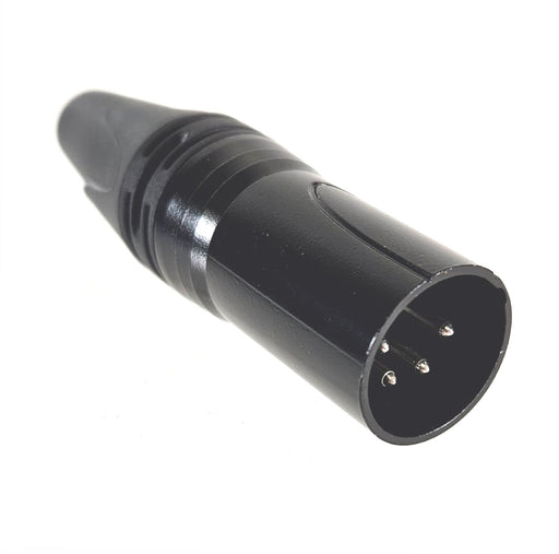 AMERICAN RECORDER Solder Type 4 pin Male XLR Connector - Black - AMERICAN RECORDER TECHNOLOGIES, INC.