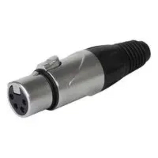 AMERICAN RECORDER Solder Type 4 pin Female XLR Connector - Nickel - AMERICAN RECORDER TECHNOLOGIES, INC.