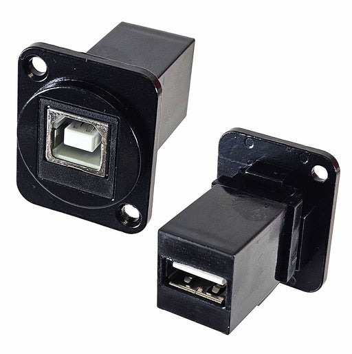 USB 2.0 B to A pass through D type panel mount - AMERICAN RECORDER TECHNOLOGIES, INC.