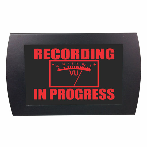 AMERICAN RECORDER - "RECORDING IN PROGRESS" with VU Meter Graphic LED Lighted Sign - AMERICAN RECORDER TECHNOLOGIES, INC.