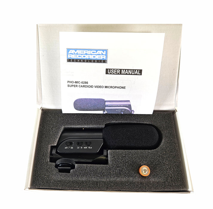 American Recorder Mini Telescopic Microphone with Windscreen - AMERICAN RECORDER TECHNOLOGIES, INC.