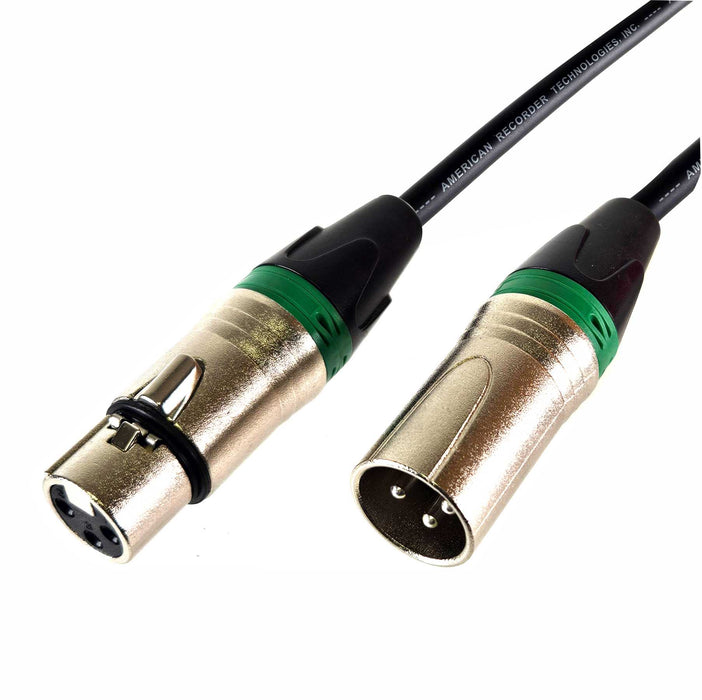 AMERICAN RECORDER XLR to XLR Balanced Microphone Cable - Green - AMERICAN RECORDER TECHNOLOGIES, INC.