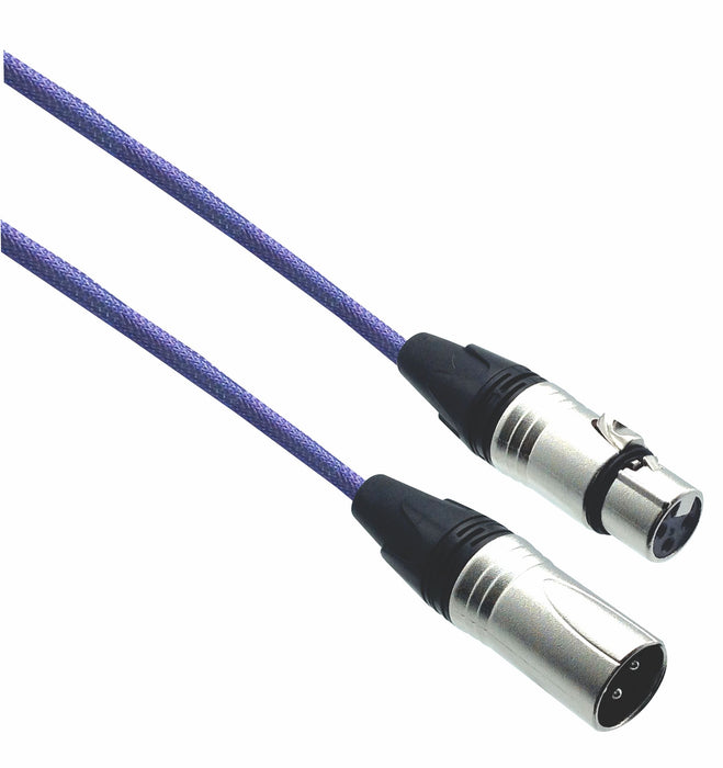 Designer Series XLR Microphone Cable with Purple Haze Design Protective Sleeve - AMERICAN RECORDER TECHNOLOGIES, INC.