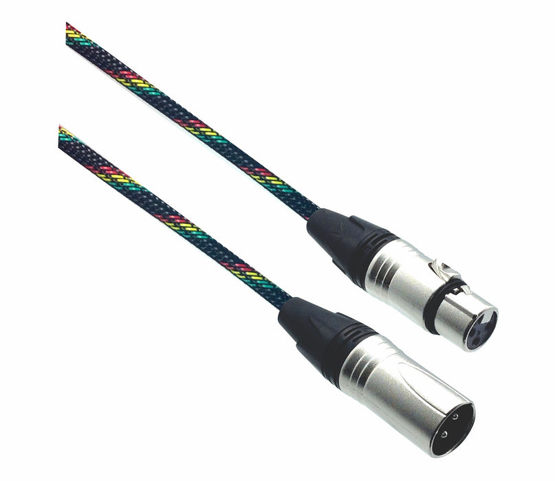 Designer Series XLR Microphone Cable with Reggae Design Protective Sleeve - AMERICAN RECORDER TECHNOLOGIES, INC.