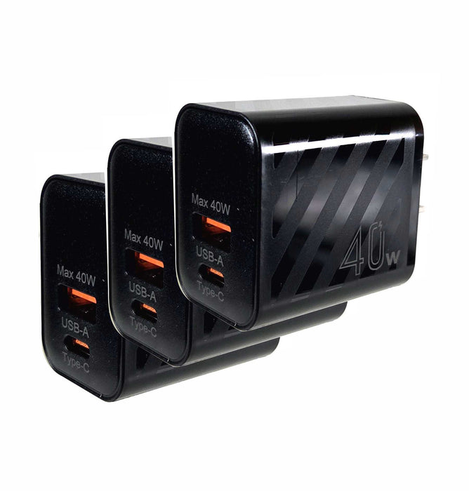 AMERICAN RECORDER 40 Watt Dual Port A & C USB Fast Charger Block for Smartphones, Laptops, Tablets and other Electronic Devices - AMERICAN RECORDER TECHNOLOGIES, INC.