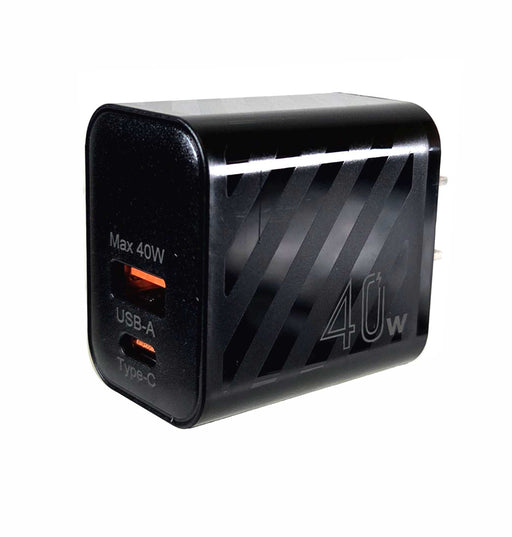 AMERICAN RECORDER 40 Watt Dual Port A & C USB Fast Charger Block for Smartphones, Laptops, Tablets and other Electronic Devices - AMERICAN RECORDER TECHNOLOGIES, INC.
