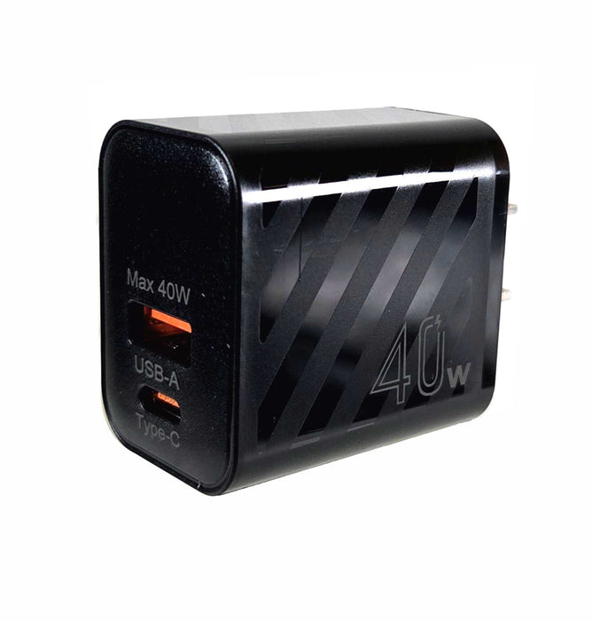 AMERICAN RECORDER 40 Watt Dual Port A & C USB Fast Charger Block for Smartphones, Laptops, Tablets and other Electronic Devices - AMERICAN RECORDER TECHNOLOGIES, INC.