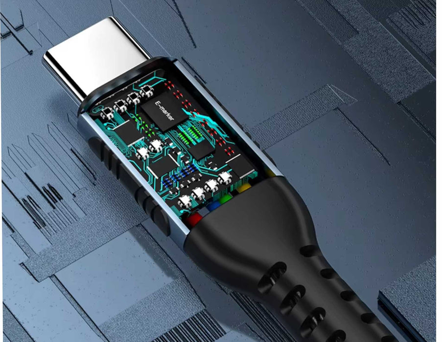 AMERICAN RECORDER USB-C to USB-C Heavy Duty Nylon Braided Cable with Built-in Marker Chip - AMERICAN RECORDER TECHNOLOGIES, INC.